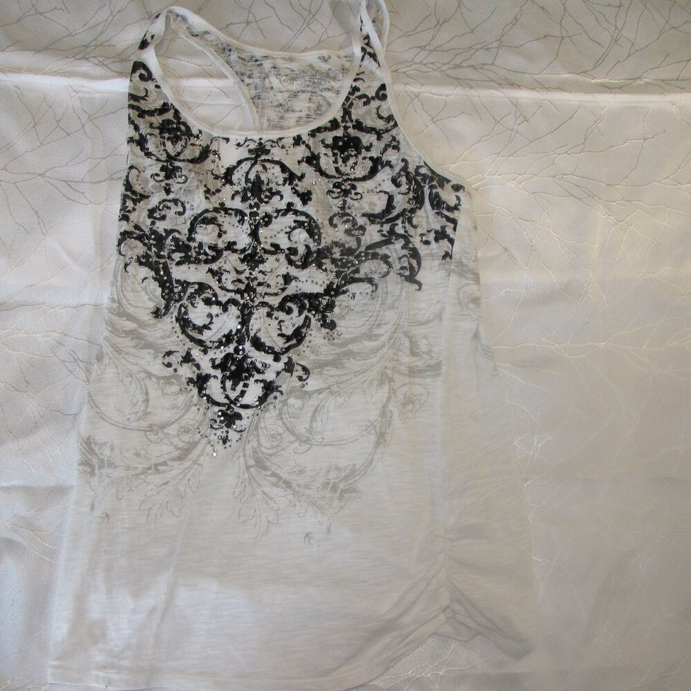 Tribal Print Rhinestone Tank Top size L